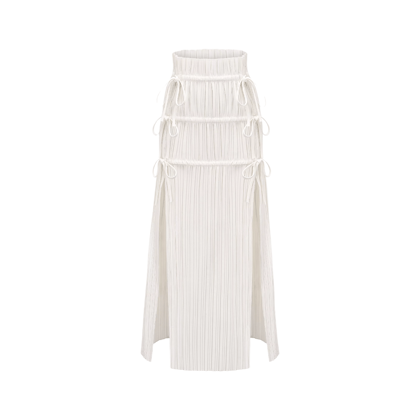 Milisent slitte drawstring pleated maxi skirt