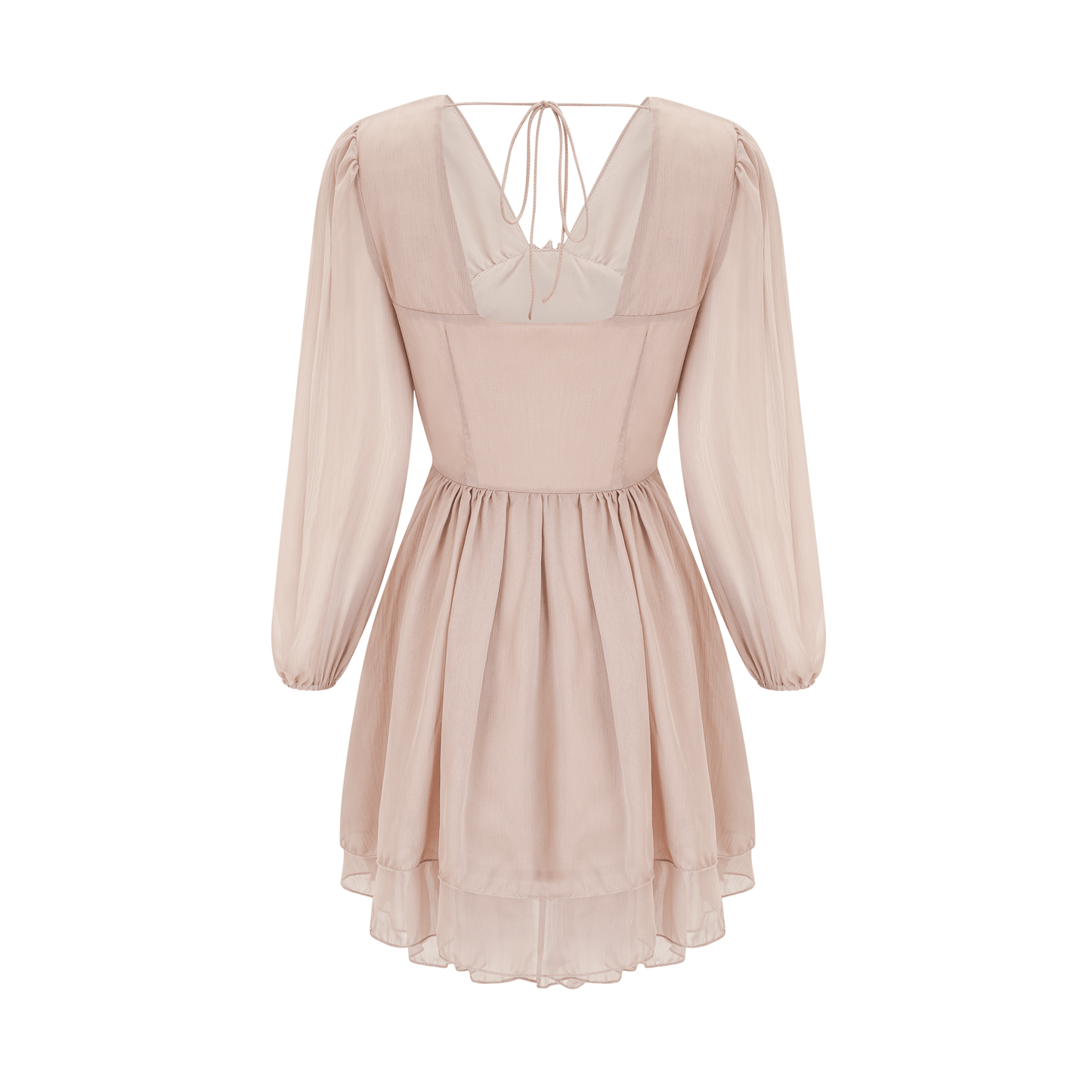 Kordney pink layered ruffled long-sleeve mini dress