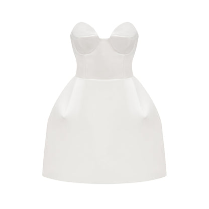 Laure white bustier off-shoulder mini dress