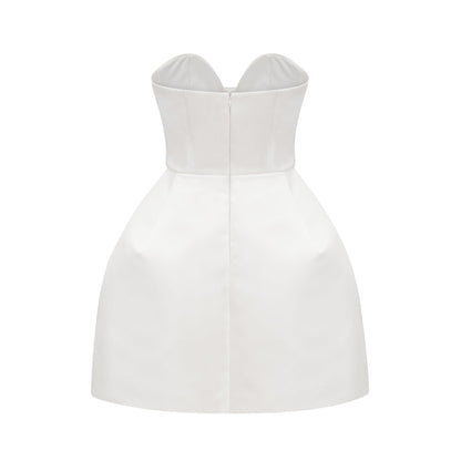 Laure white bustier off-shoulder mini dress