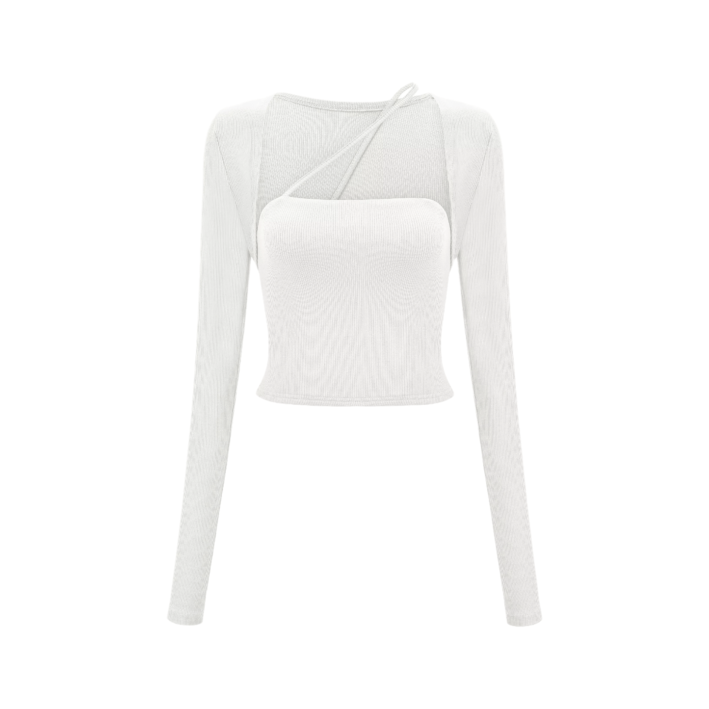 Leave the Door Open-scoop-neck spaghetti detail top