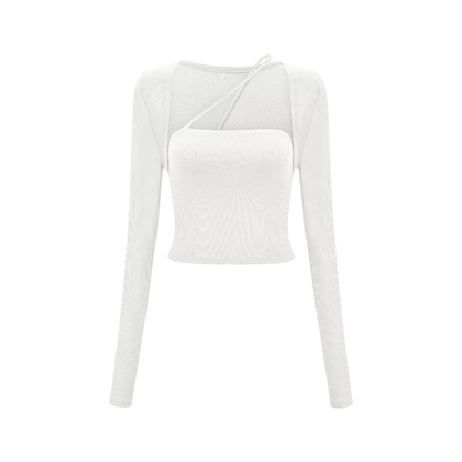 Leave the Door Open-scoop-neck spaghetti detail top