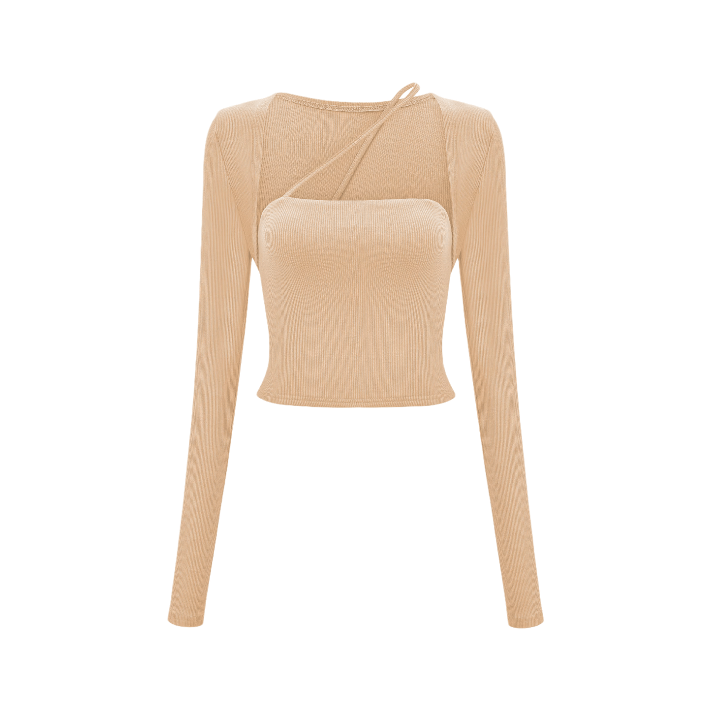 Leave the Door Open-scoop-neck spaghetti detail top