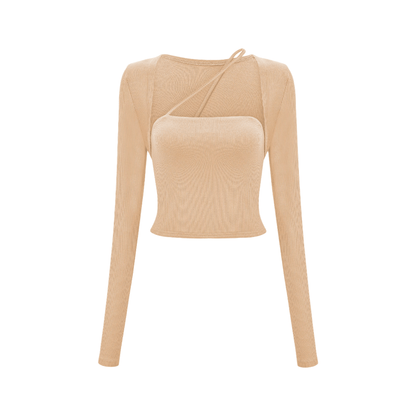 Leave the Door Open-scoop-neck spaghetti detail top