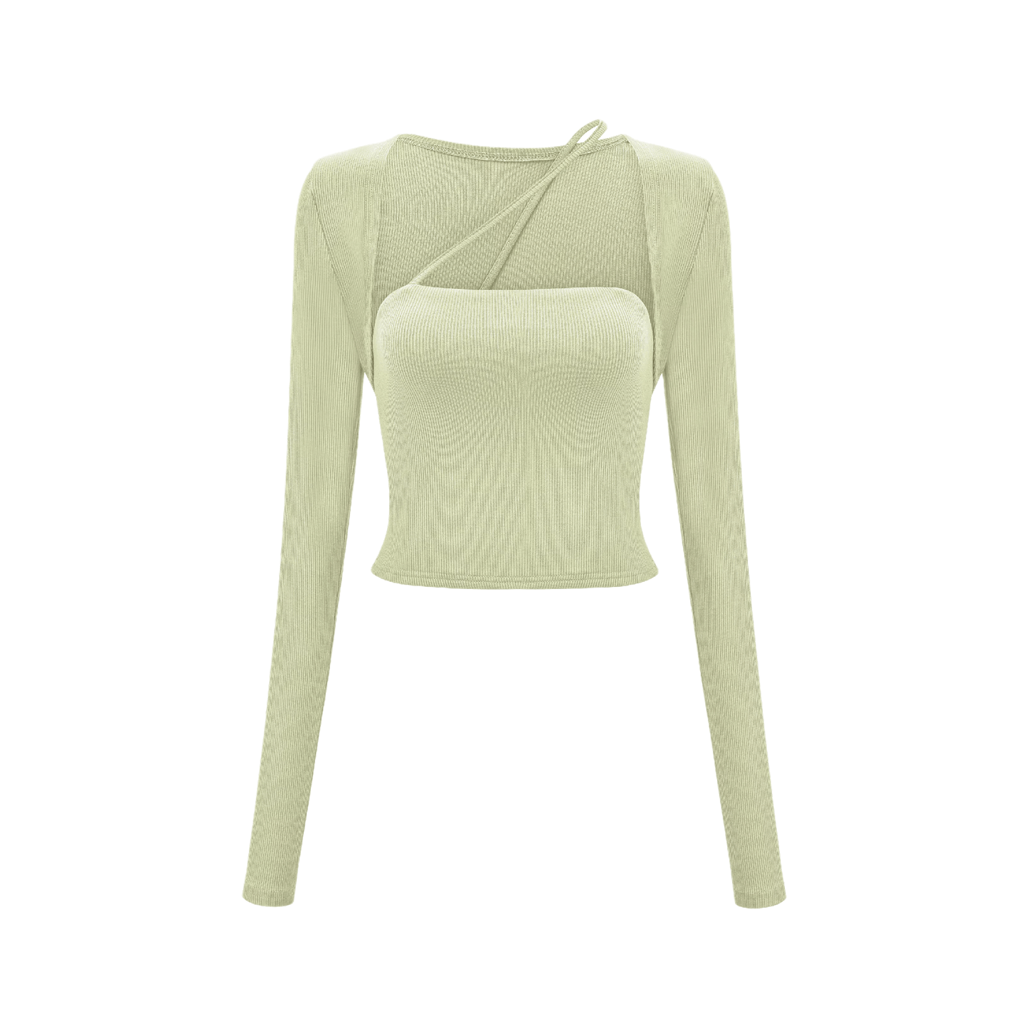Leave the Door Open-scoop-neck spaghetti detail top