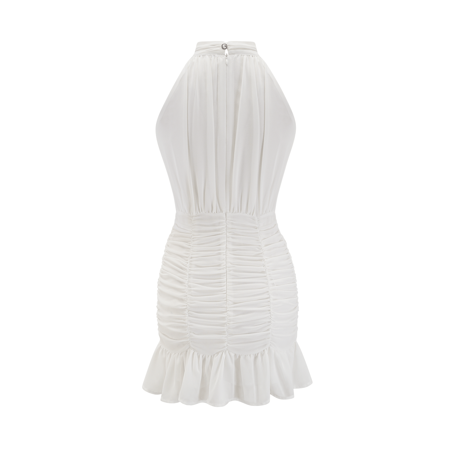 Marigold white halter floral hem dress