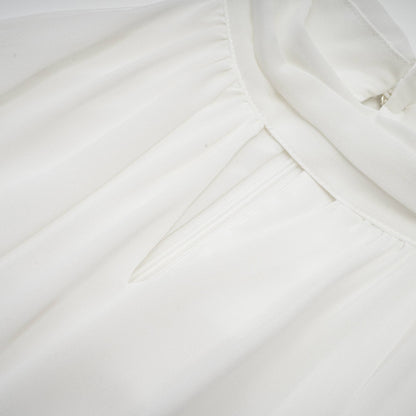 Marigold white halter floral hem dress