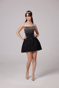 Melisande black embellished mini dress