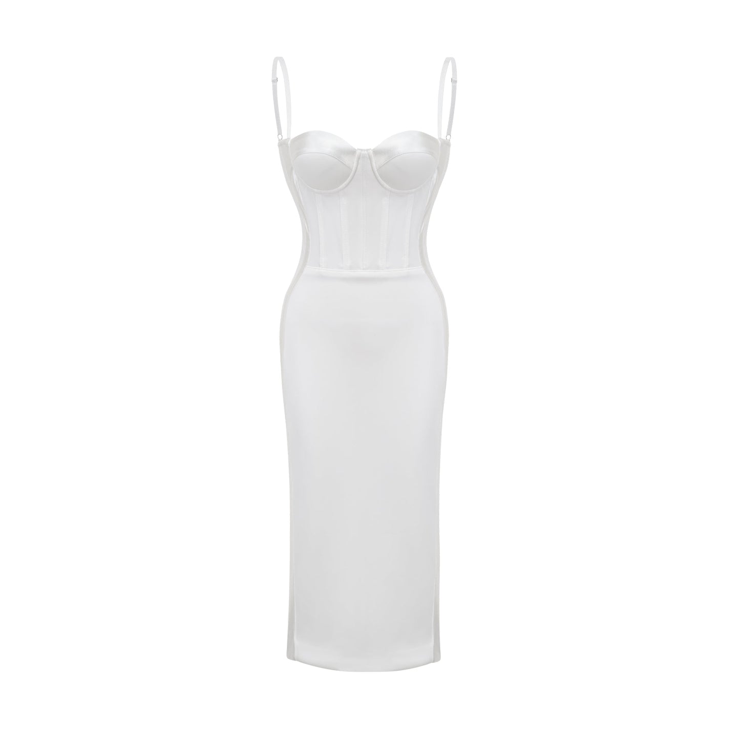 Muriel green bustier midi dress