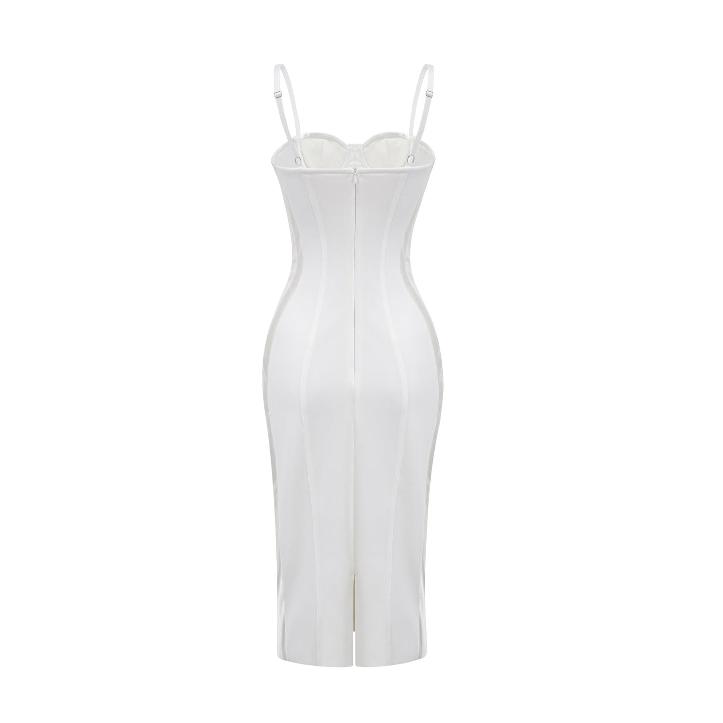 Muriel green bustier midi dress