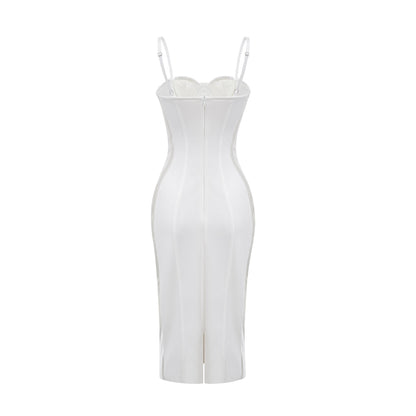 Muriel green bustier midi dress