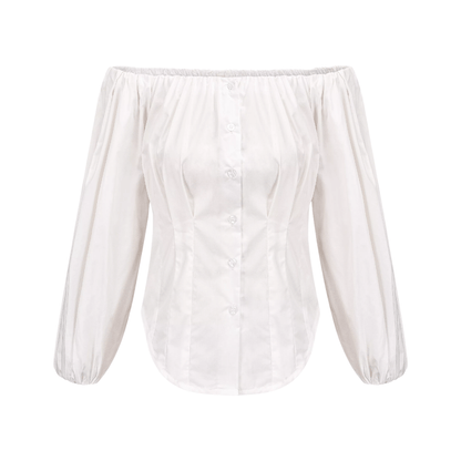 Pan's Labyrinth-off-shoulder puff sleeve top