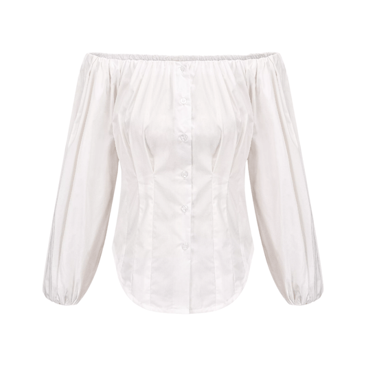 Pan's Labyrinth-off-shoulder puff sleeve top