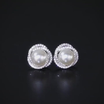 Celie crystal faux-pearl earrings