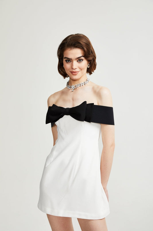 Rosie bowknot detail mini dress