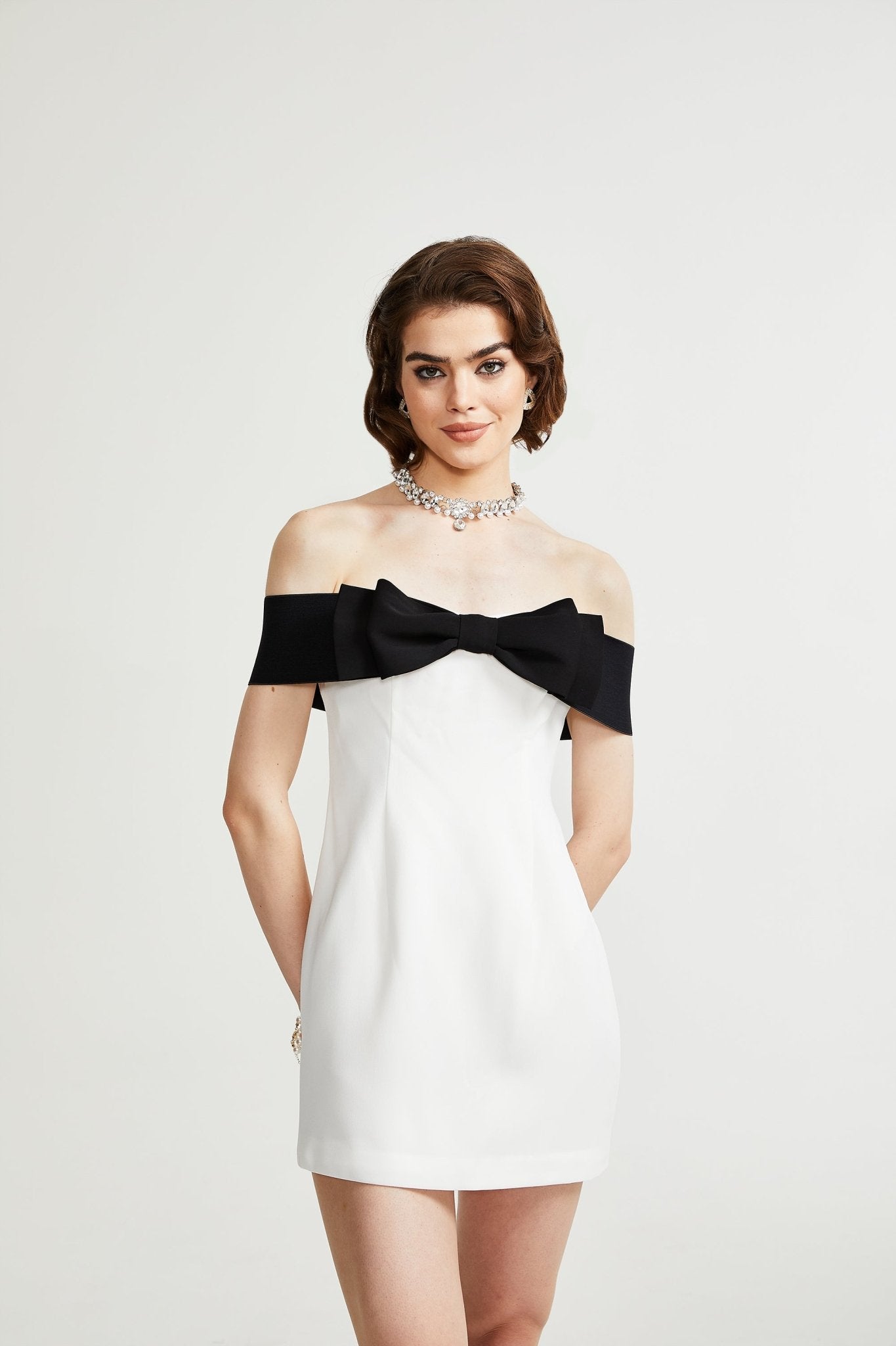 Rosie bowknot detail mini dress