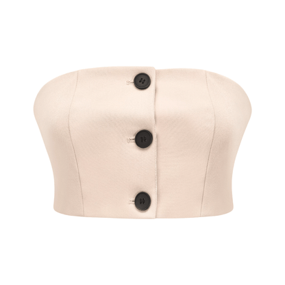 Naomi button-detail crop top