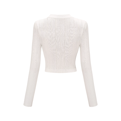 Button detailing knitted top & skirt matching set