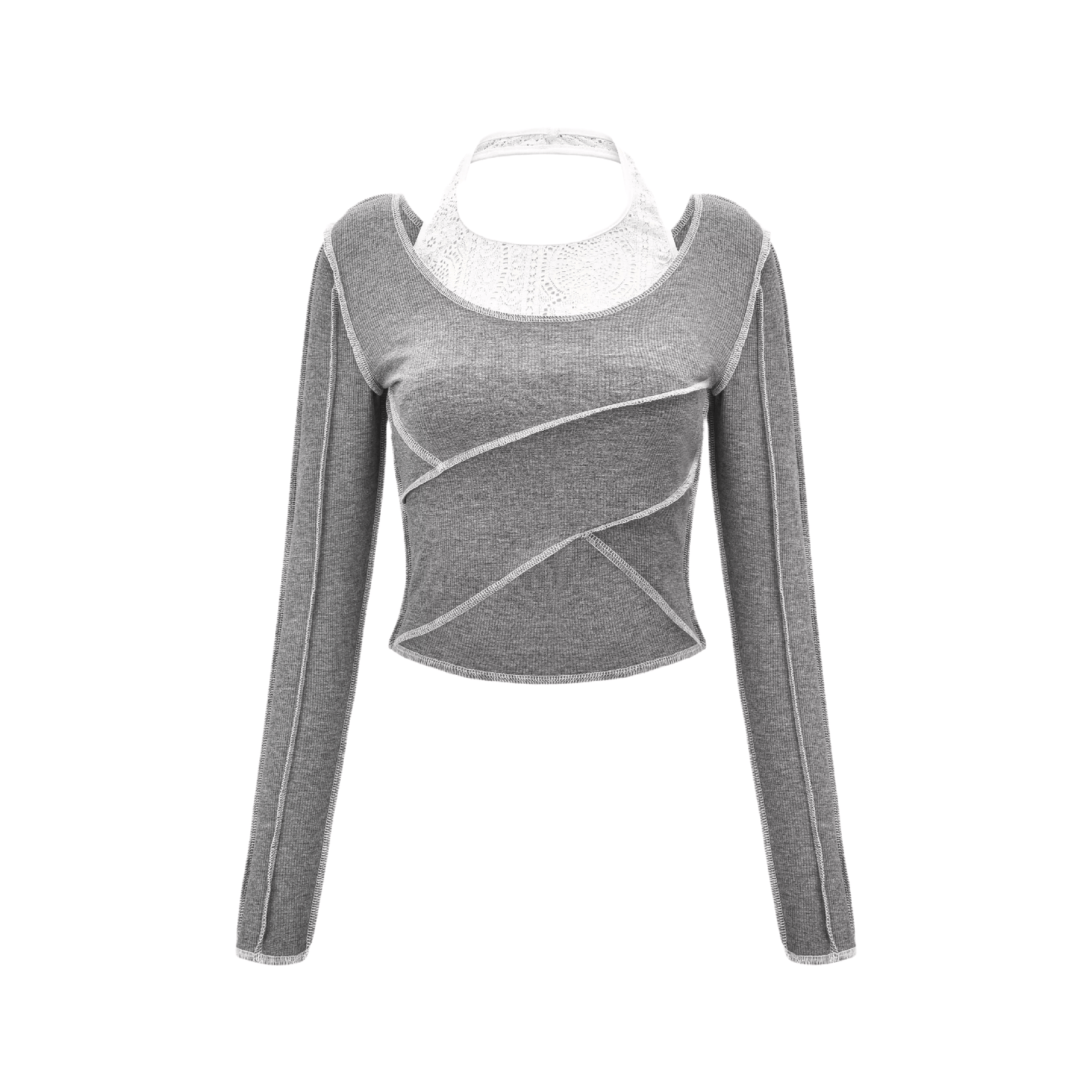 The Grey Mile-halterneck cropped sweatshirt