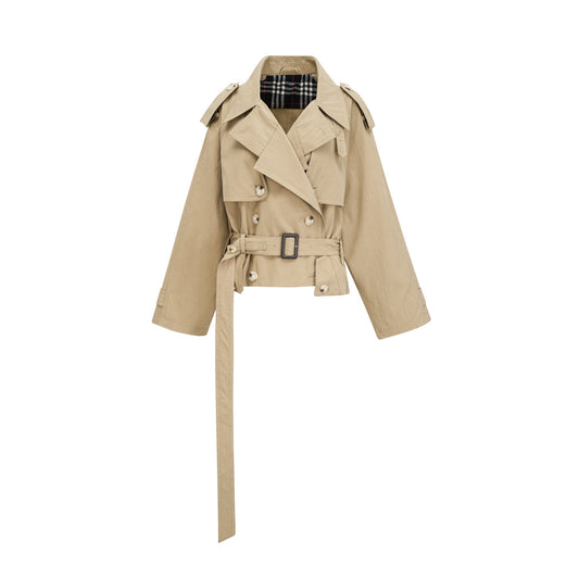 Justine belted-waist trench coat