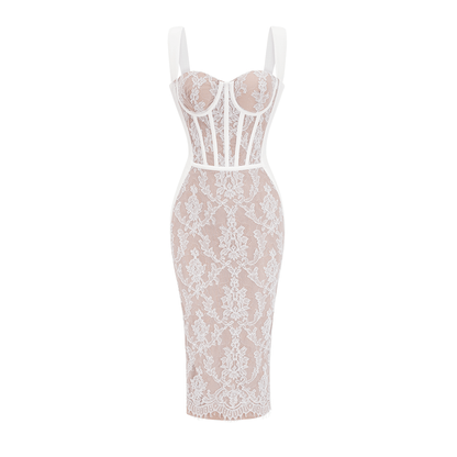 Titania bustier-style bandage midi dress