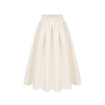 Virginie white flared-hem skirt