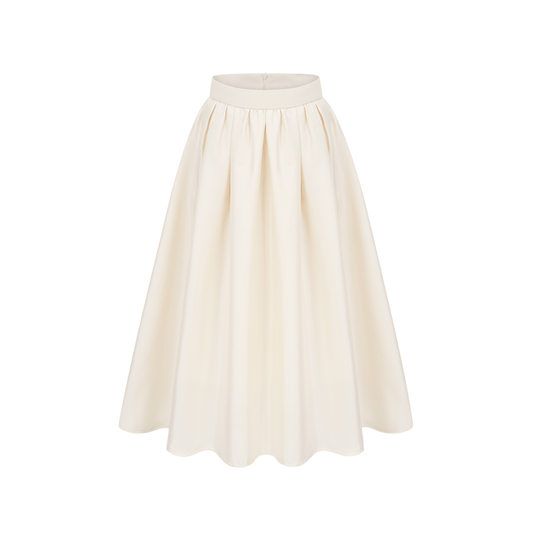 Virginie white flared-hem skirt