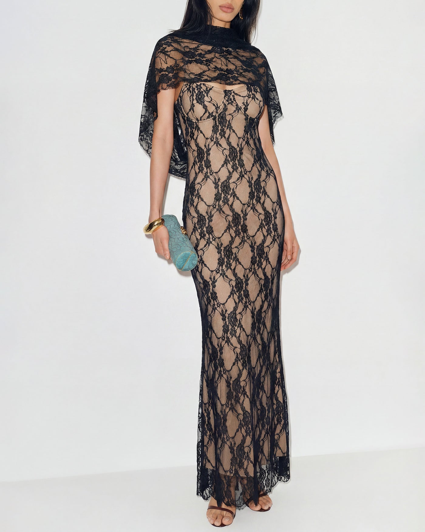 Women's Knit Polyester Maxi Dress Black Dresses - RIHOAS