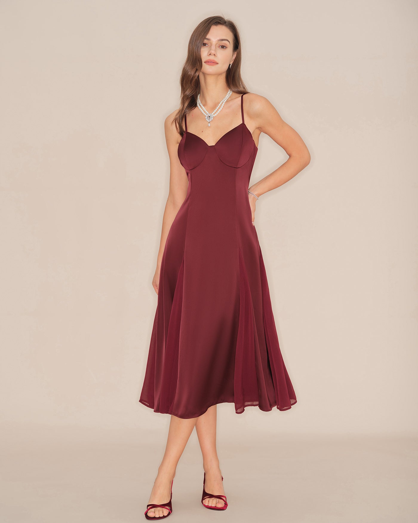 Women's Knit Polyester Midi Dress Dresses - RIHOAS