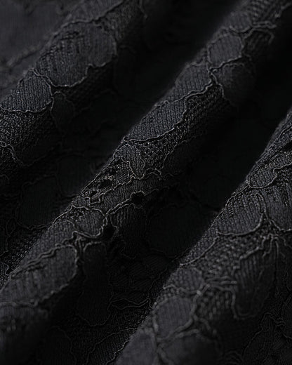 Black Sweetheart Neck Lace Mini Dress