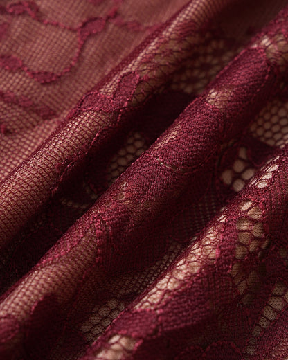 Wine Red Lace Slip Maxi Dress