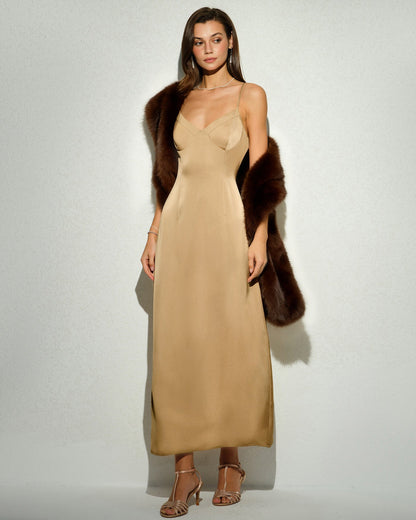 Yellow Sleeveless Slip Maxi Dress
