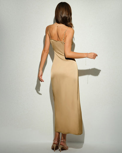 Yellow Sleeveless Slip Maxi Dress