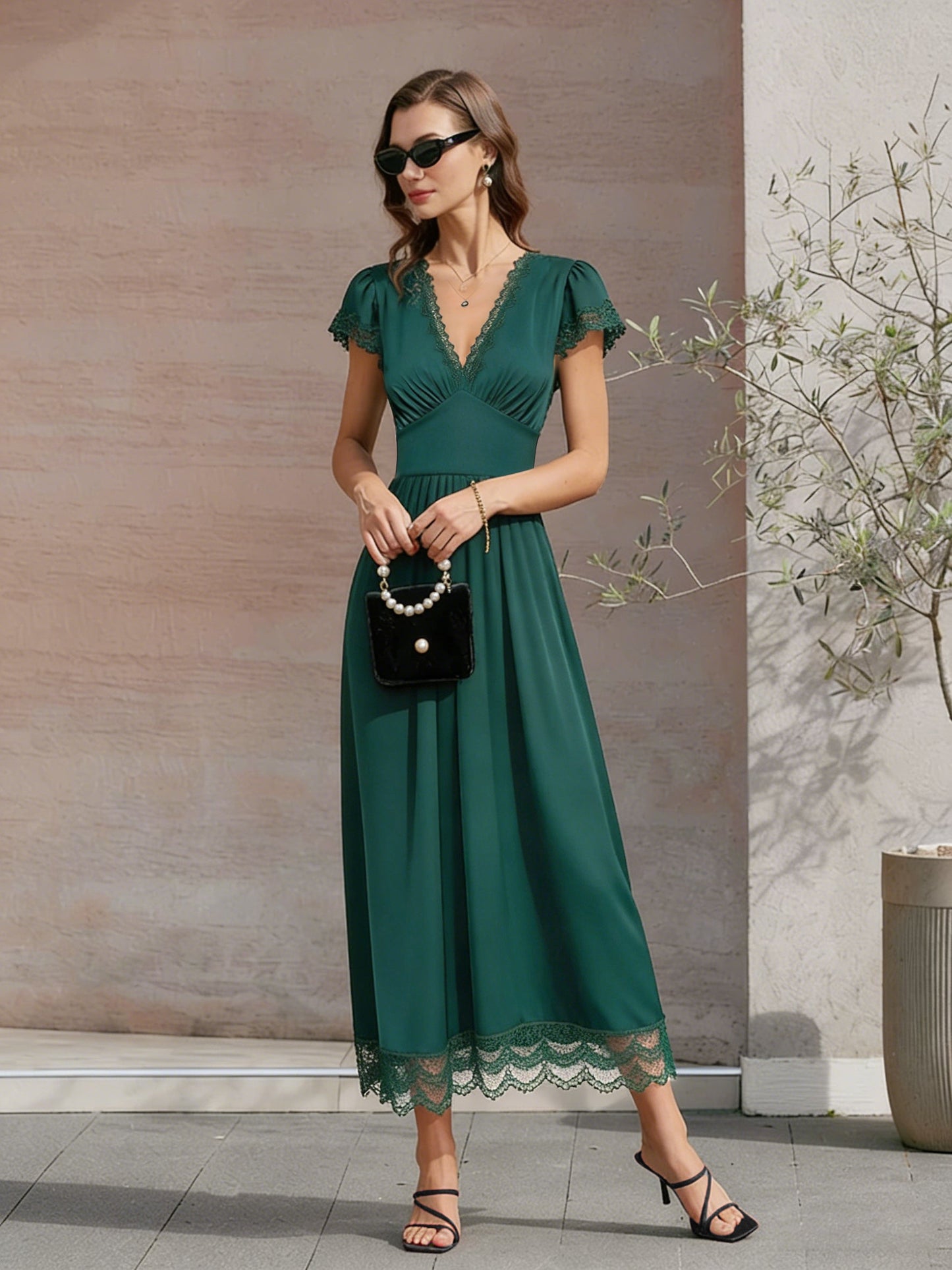 Women's Woven Polyester  Maxi Dress Dresses - RIHOAS