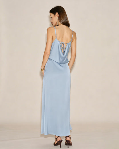 Light Blue Slip A-Line Maxi Dress
