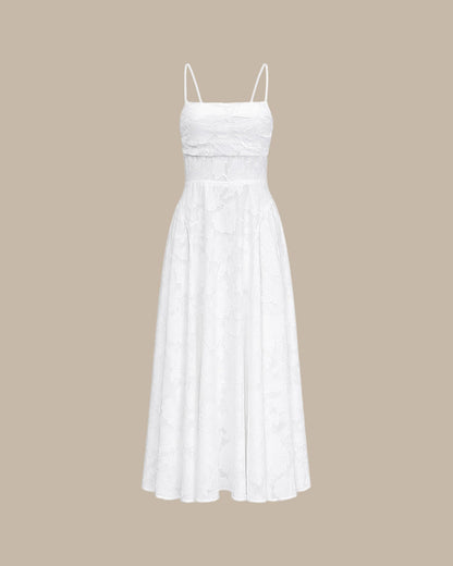 White X Cross Jacquard Slip Maxi Dress