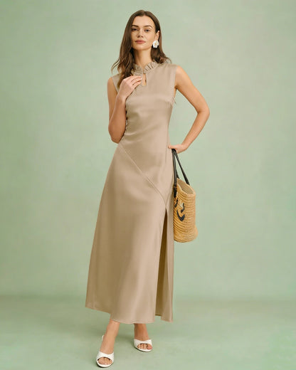 Women's Woven Polyester Midi Dress Dresses - RIHOAS