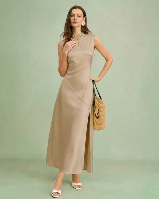 Women's Woven Polyester Midi Dress Dresses - RIHOAS