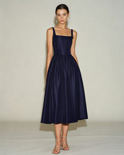 Women's Woven Polyester  Midi Dress Dresses - RIHOAS
