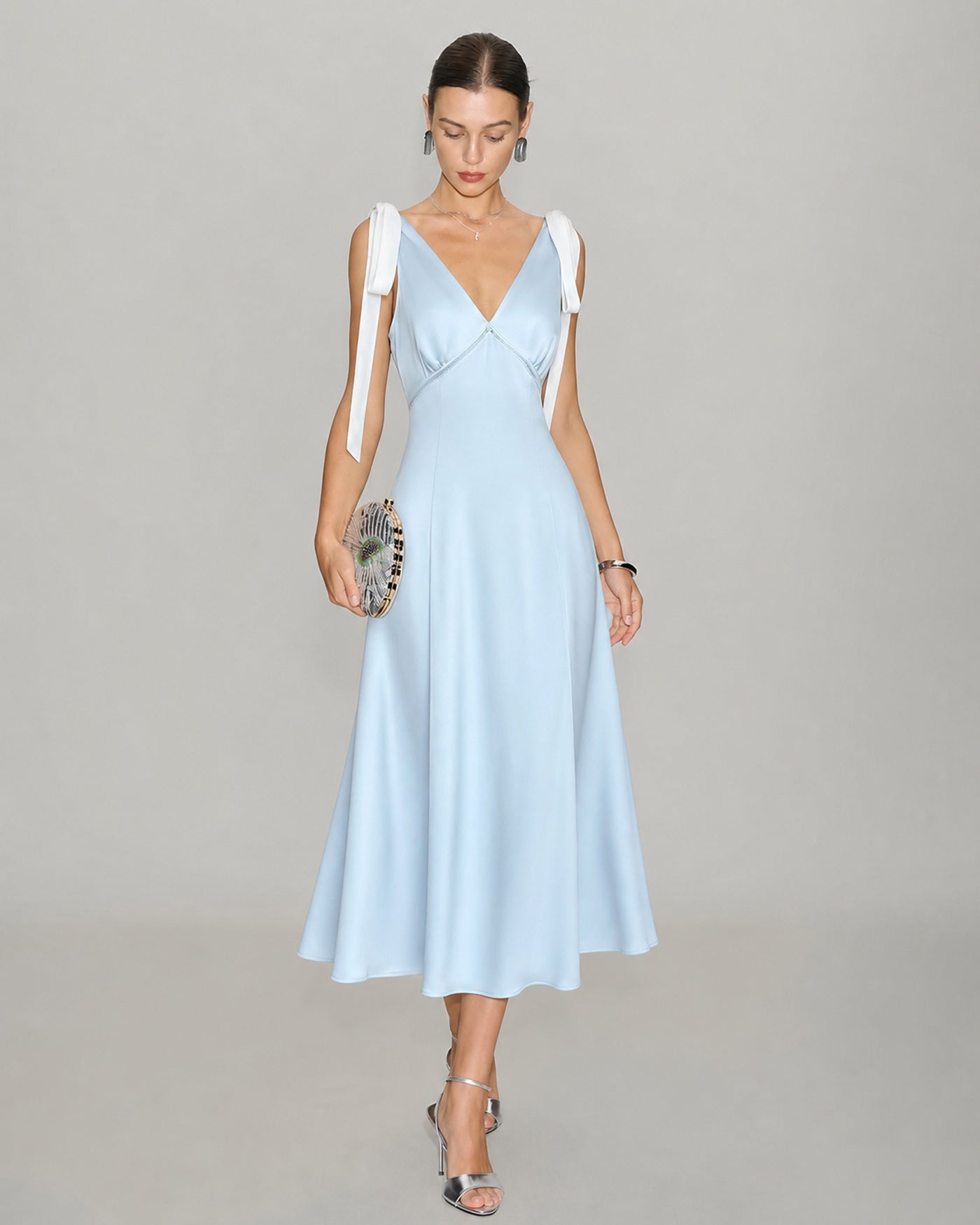 Women's Woven Polyester Midi Dress Dresses - RIHOAS