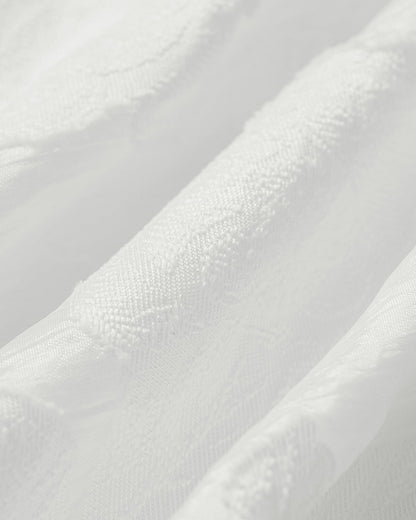 White Square Neck Jacquard Slip Midi Dress