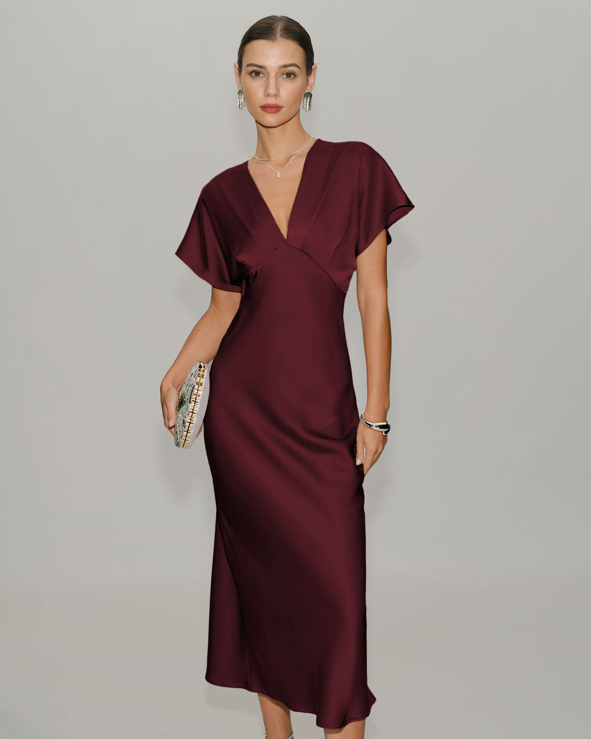 Women's Woven Polyester Midi Dresses Dresses - RIHOAS