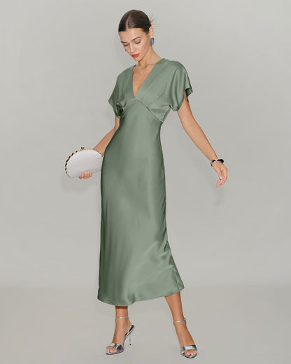 Women's Woven Polyester Midi Dresses Dresses - RIHOAS