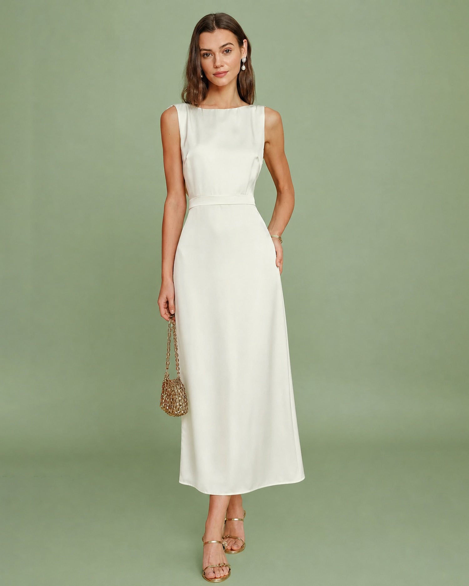 Women's Woven Polyester Midi Dresses Dresses - RIHOAS