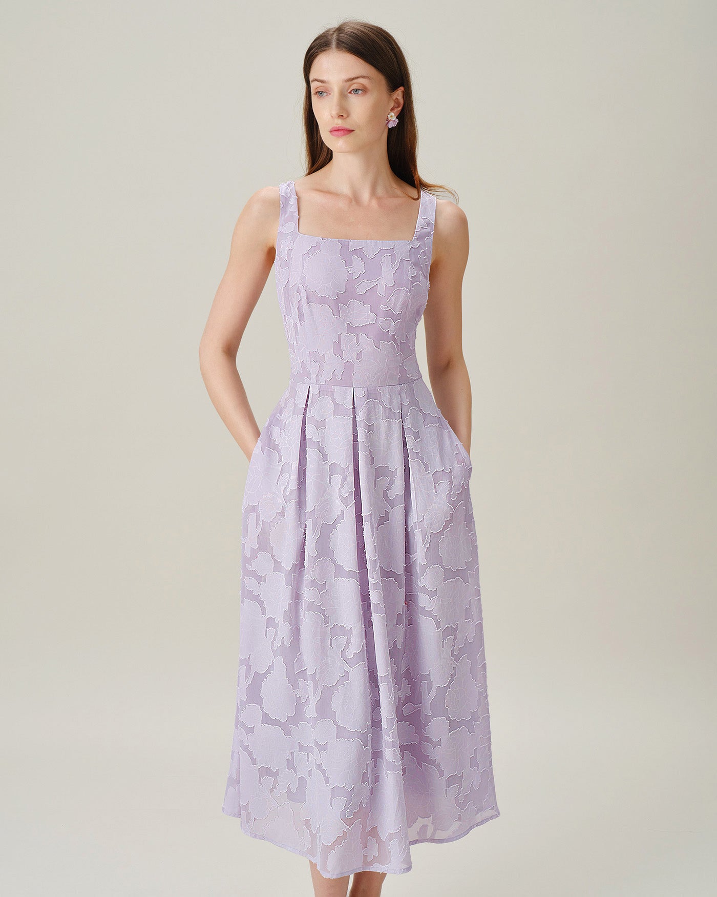 Women's Woven Polyester Midi Dresses Dresses - RIHOAS