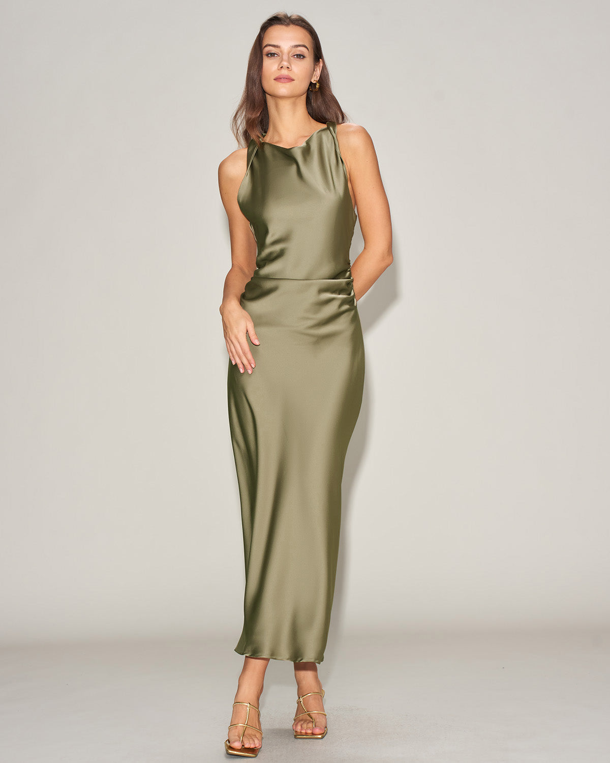 Women's Woven Polyester Midi Dresses Dresses - RIHOAS