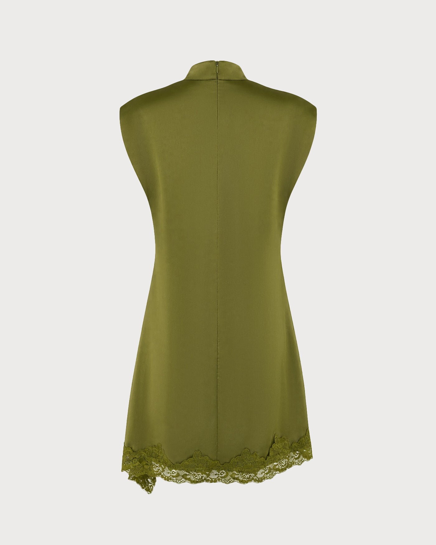 Green Turtle Lace Splicing Mini Dress